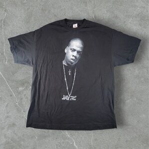 Vintage Jay Z Shirt Mens 2XL Black Y2K Rap Hip Hop Tee Roc A Fella Records Chain